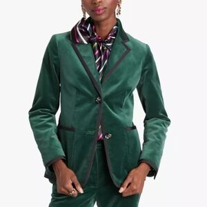 Kate Spade Green Velvet Blazer Size 10